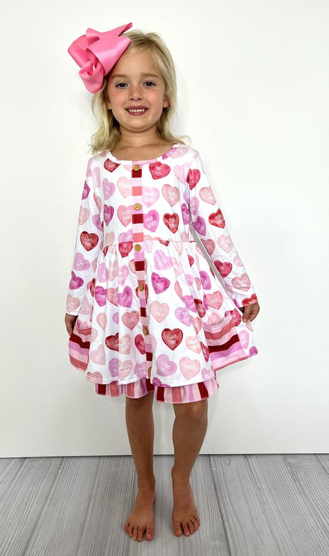 “Watercolor Conversation Hearts” Dress