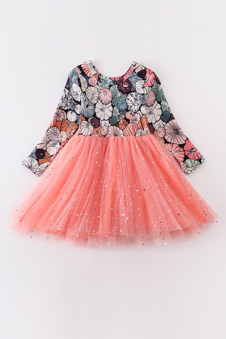 “Multi Pumpkin” Sparkle Tulle Dress