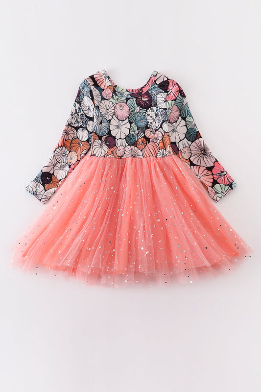 “Multi Pumpkin” Sparkle Tulle Dress